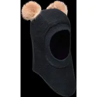 Huttelihut Schlupfmütze Merinowolle mit Bommel, Dark Navy, 50