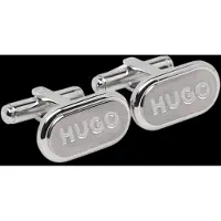 HUGO 50494892-040 Manschettenknöpfe Silberfarben Oval E-Classic