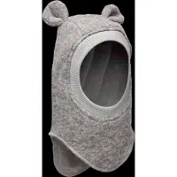 Huttelihut Schlupfmütze Merinowolle mit Ohren, Medium Grey Melange, 48