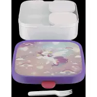 Mepal Brotdose groß mit Bento-Einsatz und Gabel Campus - Unicorn Glow - Vesperdose