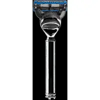 Mühle Stylo 5-Klingen-Rasierer, kompatibel mit Gillette Fusion, Griff aus Metall, verchromt