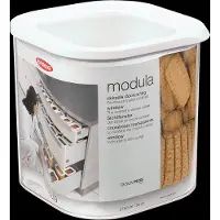Mepal - Lebensmittelbehälter Quatratische Modula - Transparente Vorratsbox mit Deckel - Küchenorganizer & Aufbewahrungsbox aus Kunststoff - Stapelbar & Luftdicht - 2750 ml - White