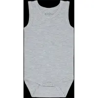 Minymo Body ohne Ärmel - Bambus - Medium+ Grey Melange - - 1 Jahr (80) - Body ärmellos