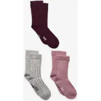 Minymo Wool Socks - rib 3-pack burnished lilac (518) 27\\30