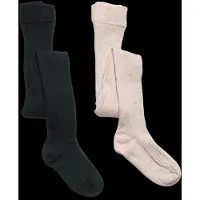 Minymo Strumpfhosen - 2er-Pack - Solid Rib - Total Eclipse - - 68/74 - Strumpfhosen
