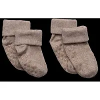 Minymo Socken - Rib - 2er-Pack - Silberne Nerz-Melange - - 15/18 - Socken
