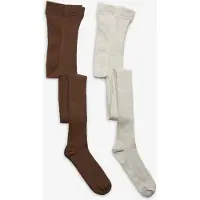 Minymo Strumpfhosen - 2er-Pack - Solid Rib - Drossel - - 104/110 - Strumpfhosen