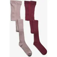 Minymo Strumpfhosen - 2er-Pack - Solid Rib - Rose Smoke - - 104/110 - Strumpfhosen