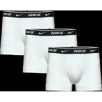Nike Trunk UNDERWEAR "TRUNK 3PK", Herren, Gr. L, 3 Stk., Jersey, weiß (weiß, weiß, weiß), Jersey, Obermaterial: 95% Baumwolle, 5% Elasthan, körpernah, Unterhosen Trunk, mit Logo-Elastikbund
