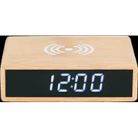Karlsson - Wecker Fat w. Phone Charger LED - Braun - 8x10.6x3.1cm