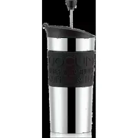 Bodum Travel Press Set mit Extra Deckel Schwarz Rostfreier Edelstahl 350 ml