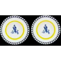 Pols Potten Essteller x Rijksmuseum Bird Patterned Yellow 27 cm (Set von 2 Stück)