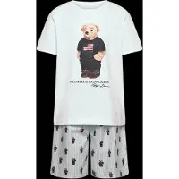 Ralph Lauren Polo Ralph Lauren Schlafanzug - Weiß/Blau m. Kuscheltier - - 8 Jahre (128) - Schlafanzug 2-teilig