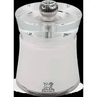 Peugeot BALI Acryl Salzmühle, weiß, 8 cm, Handliche Mühle für trockenes Salz, 1 Stück