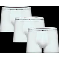 Tommy Hilfiger Trunk "TRUNK 3 PACK", Herren, Gr. S (48), 3 Stk., Jersey, weiß (3x weiß), Jersey, Obermaterial: 95% Baumwolle, 5% Elasthan, UNDERWEAR, körpernah, Unterhosen Trunk, mit Logoschriftzug