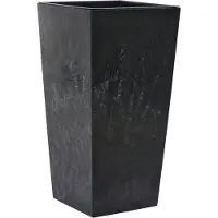Siena Garden Pflanzgefässe NIZZA STONE schwarz Betonoptik, 25 x 46,5 cm Kunststoffgefäss mit Einsatz