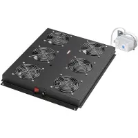 Roline 19-Zoll Dachlüftereinheit 6 Lüfter, Thermostat für Serverschrank schwarz
