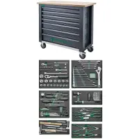 Stahlwille QR-Werkzeug-Sortiment mit Werkbank Schubl.7 anthrazit, RAL 7016 161 tlg. - WB 625/161QR