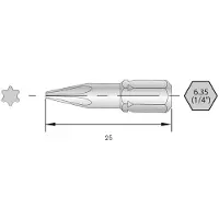 Bernstein 6-TX06-25 Torx-Bit HRC-Stahl hochlegiert C 6.3 6 St.
