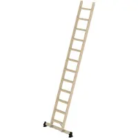 MUNK Günzburger Steigtechnik MUNK Holz-Anlegeleiter mit Nivello Traverse 12 Stufen