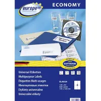 Avery ELA024 Etiketter 105 x 148.5 mm Papir Hvid 400 stk Permanent Universelle etiketter Bläck, Laser, Kopi 100 Blatt DIN A4