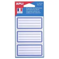 Agipa Buchetiketten, weiá/blau, 34 x 75 mm, liniert