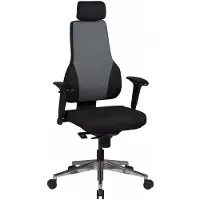 Amstyle Bürostuhl QENTIN schwarz/grau Schreibtischstuhl Stoffbezug Chefsessel Drehstuhl Synchronmechanik Kopfstütze