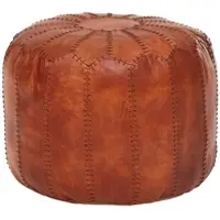 KADIMA DESIGN Sitzhocker – Echtleder Braun, 52x40x52 cm, orientalisches Design