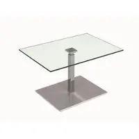 58 aufm Kessel Funktionstisch höhenverstellbar Carly 90 x 60 x 47-65 Couchtisch Glas/Perlsilber/Edelstahl 16096