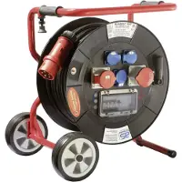 As Schwabe Profi-Trommel Mammut 460 Version 3, 30m, 3 Steckdosen 230V, 1+1-CEE Steckdosen, mit klappbarem Fu?gestell
