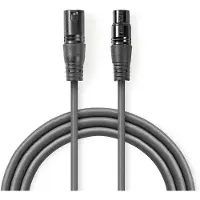 Nedis DMX-Adapterkabel | XLR 3-Pin Stecker | XLR 3-Pin Buchse | Vernickelt | 0.50 m | rund | PVC | D