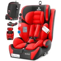 Kidiz Autokindersitz Premium Kinderautositz Gruppe 1+2+3, 9-36 kg 5-Punkt-Sicherheitsgurt, Autositz, Kindersitz, Einstellbare Kopfstütze, Mitwachsende Sitzerhöhung 1-12 Jahre, Stabil und Sicher