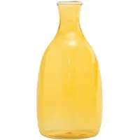 Zafferano Un Fiore Vase aus mundgeblasenem Borosilikatglas, elegantes Design mit weißer Verzierung, 35 cl, goldgelbe Farbe, für Blumen und Dekorationen
