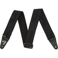 Fender WeighLess 2"-Running Logo-Gitarrengurt Schwarz/Schwarz