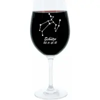 Glaskoch B. Koch jr. GmbH + Co. KG Leonardo Weinglas 400 ml, Motivglas, Sternbild Schütze, Geschenk, Stimmungsglas mit Gravur, Moodglas, 22 cm