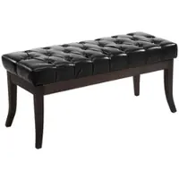 DELUKE Sitzbank CANNES - Kunstleder Schwarz 100x38x46 cm Dunkelbraun | Sitzbank Flur Sitzhocker Esszimmerbank Polsterbank Schlafzimmerbank