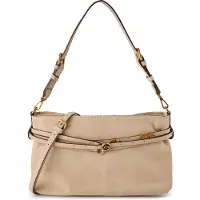Pinko Umhängetasche Schultertasche Belt Bag Classic Suede Beige - Smoke Grey - Antique Gold