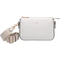 JOOP! Umhängetasche JOOP "sofisticato 1.0 jasmina shoulderbag shz", Damen, Gr. B/H/T: 24cm x 15cm x 6cm, sanftes weiß, Leder, Taschen Umhängetasche, Damen Handtasche, Schultertasche mit Logoprägung