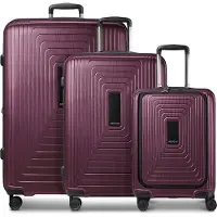 Redolz mit Laptopfach Essentials 14 Trolley Set 3-teilig ( S Exp. Front Pocket ) Aubergine Metallic violett 54cm
