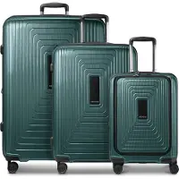 Redolz mit Laptopfach Essentials 14 Trolley Set 3-teilig ( S Exp. Front Pocket ) Pearl-Green Metallic grün 54cm