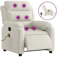vidaXL Massagesessel Elektrisch Creme Samt