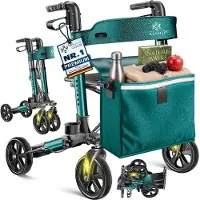 Kesser Rollator Aluminium faltbar, höhenverstellbar & bis 136 kg belastbar