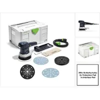 Festool ETS 150/5 EQ-Plus Exzenterschleifer 310 W 150 mm + 250x Schleifscheibe + 2x Protection Pad + Interface Pad + systainer