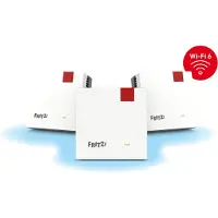 FRITZ! Mesh Set 20003127, Rot, Weiß, Intern, Mesh-System, System, Dual-Band (2,4 GHz/5 GHz), Wi-Fi 6 (802.11ax)