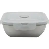 Fackelmann Mikrowellengeeignete Edelstahl-Lunchbox 400 ml mit Deckel