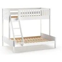 58 aufm Kessel Etagenbett Karyl 208x158x175 Familienbett Massivholz Weiß