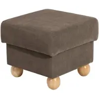 58 aufm Kessel HOCKER Kasha Bezug Veloursstoff Buche natur / sahara