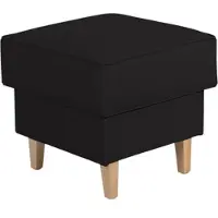 58 aufm Kessel HOCKER Karlen Bezug Kunstleder Buche natur / schwarz