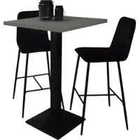 58 aufm Kessel TRESENTISCH Elene 70x70x106 schwarz matt/Pinie green matt lack