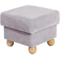 58 aufm Kessel HOCKER Kasha Bezug Veloursstoff Buche natur / silber
